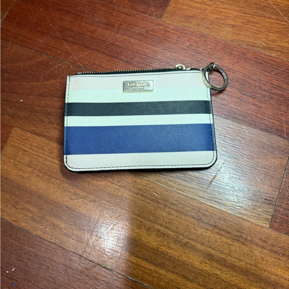 Kate spade Striped Card Holder with Key Ring